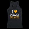 I Love Ottawa University Braves Womens Tank Top Tee T-Shirt - Black, Large view 1