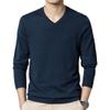 SWJGLITTR Men's Dress V Neck Sweater Long Sleeve Casual Slim Fit Knitted Pullover Men Soft Wool Solid Plain Sweaters Top (Medium,Tibetan Blue) view 1