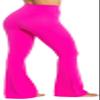Sunzel Flare Leggings, Crossover Yoga Pants with Tummy Control, High-Waisted and Wide Leg, 34" Inseam, Hot Pink Small view 3