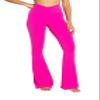 Sunzel Flare Leggings, Crossover Yoga Pants with Tummy Control, High-Waisted and Wide Leg, 34" Inseam, Hot Pink Small view 4