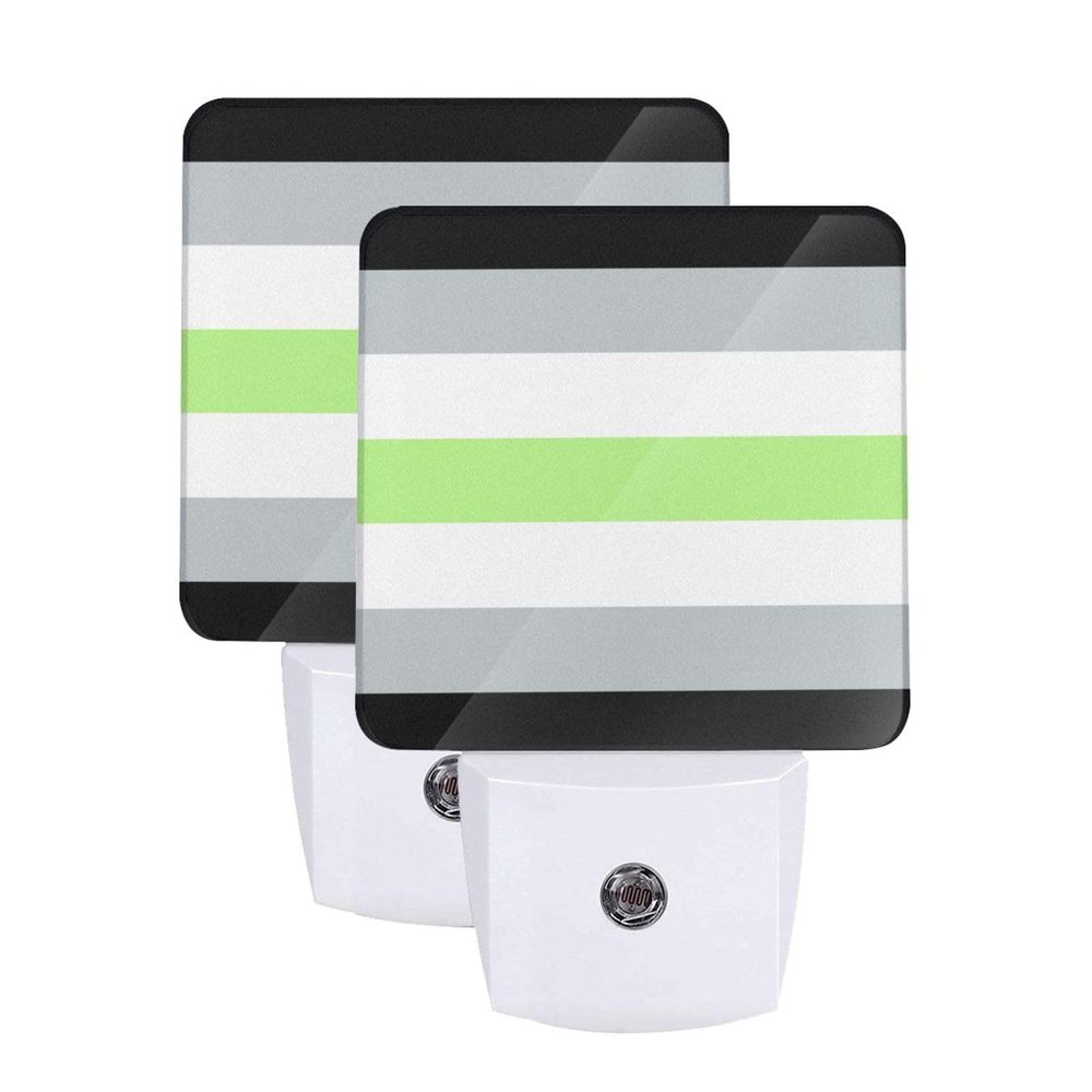 Qauirfe Agender Pride Flag LGBTQ Night Light Set of 2 Home Decor