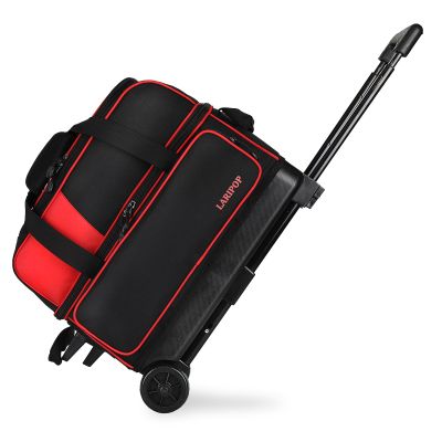 LARIPOP 2 Ball Wheeled Bowling Roller Bag with 40 Inch Telescopic Handle, Padded Ball Storage, Ventilated Shoe Pocket & Reinforced Base for Tournament & Travel