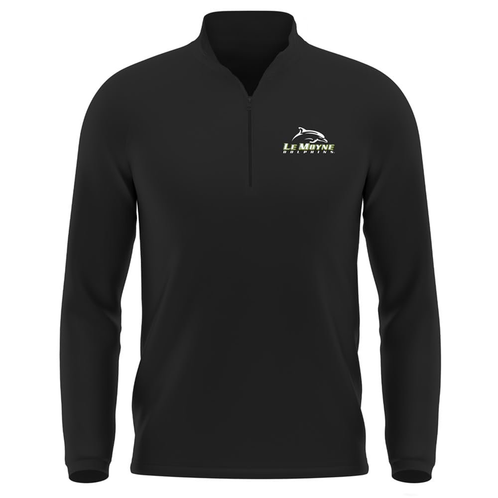 Campus Lab Le Moyne College Adult Men's Active Sport 1/4 Zip Pullover Left Chest Logo, Black, Large