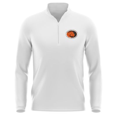 Campus Lab East Central University Adult Men's Active Sport 1/4 Zip Pullover Left Chest Logo, White, XX-Large