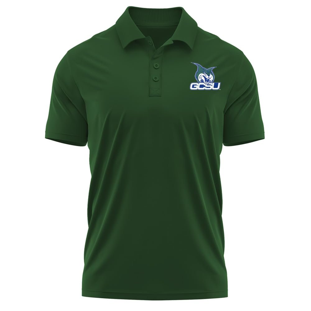 Campus Lab Georgia College Adult Men's Polo Left Chest Logo, Hunter Green, Large