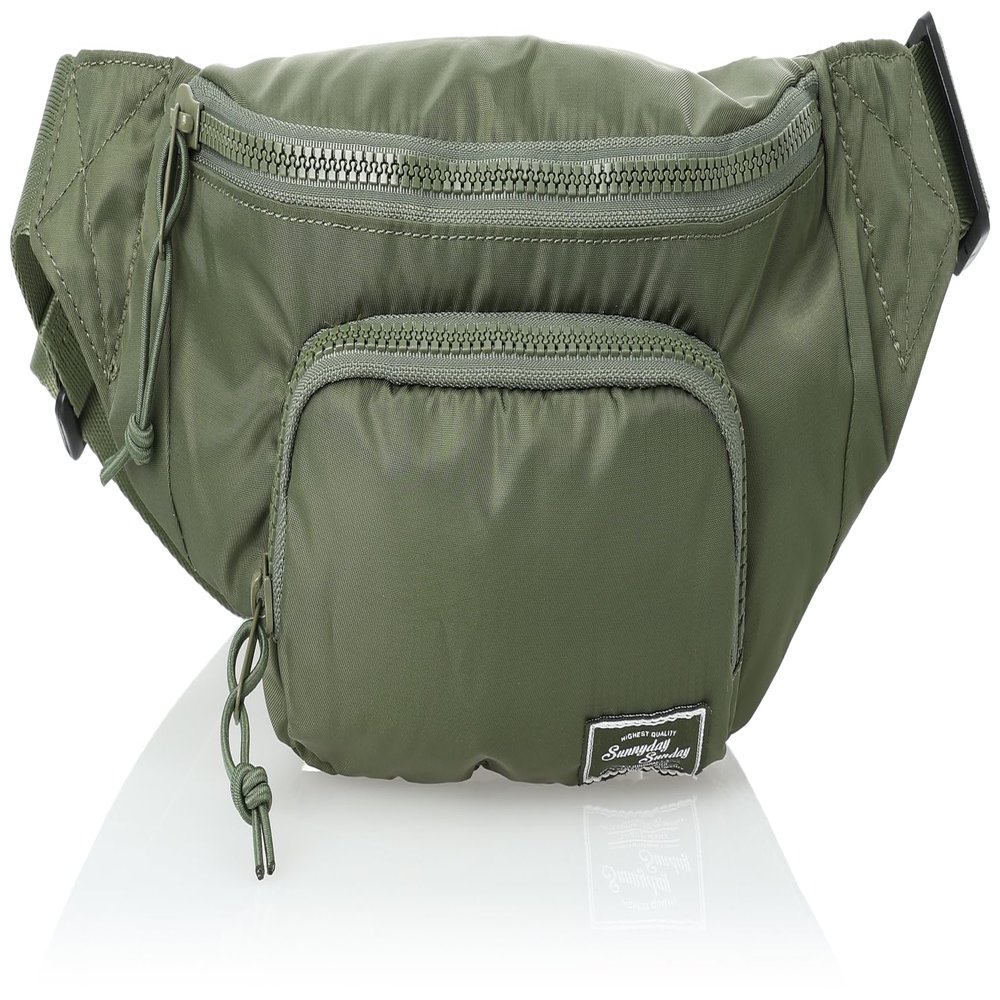 SUNNYDAY SUNDAY() Unisex's SUNNYDAY Sunday Logo Waist Bag, Khaki, 14cmx30cmx7cm