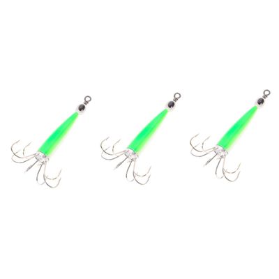 BESPORTBLE 3pcs Luminous Squid Fishing Hooks Glow Dark Octopus Tackle for Night Fishing Lightweight and Realistic Design for Rivers and Lakes