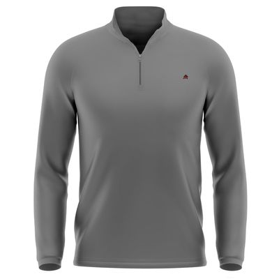 Campus Lab Shaw University Adult Men's Active Sport 1/4 Zip Pullover Left Chest Logo, Charcoal, Small