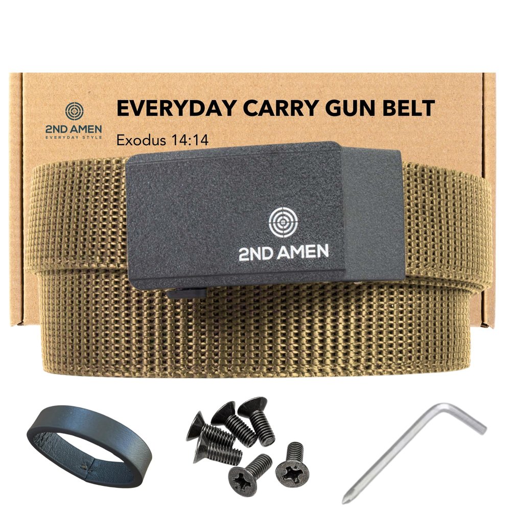 2ND AMEN Tactical Belt for Men - Military Hiking Nylon Gun Belt, Perfect Battle Belt for Men, 1.5" EDC Belt for Everyday Use, Ultimate 620D Cut to Size Gun Belts for Men