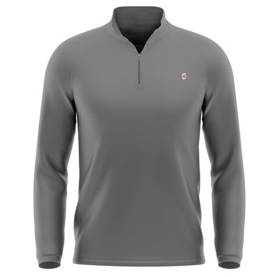 Campus Lab College of Charleston Adult Men's Active Sport 1/4 Zip Pullover Left Chest Logo, Charcoal, XX-Large