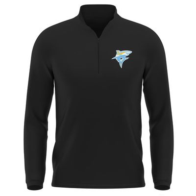 Campus Lab Long Island University Adult Men's Active Sport 1/4 Zip Pullover Left Chest Logo, Black, Small