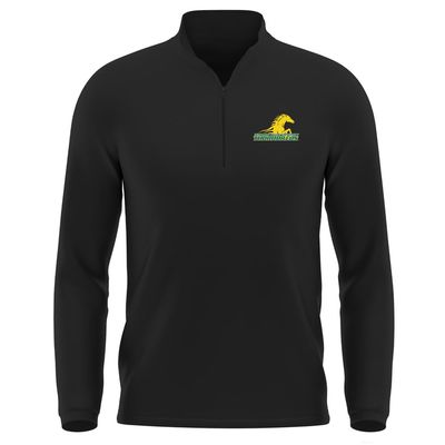 Campus Lab Kentucky State University Adult Men's Active Sport 1/4 Zip Pullover Left Chest Logo, Black, X-Large