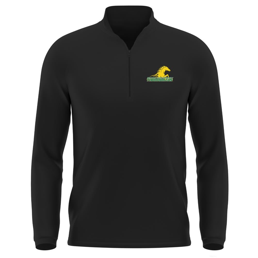 Campus Lab Kentucky State University Adult Men's Active Sport 1/4 Zip Pullover Left Chest Logo, Black, X-Large