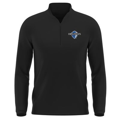 Campus Lab Franklin and Marshall College Adult Men's Active Sport 1/4 Zip Pullover Left Chest Logo, Black, XX-Large