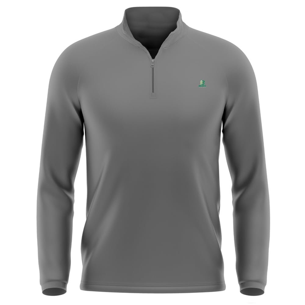 Campus Lab Bronx Community College Adult Men's Active Sport 1/4 Zip Pullover Left Chest Logo, Charcoal, Large