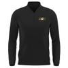 Campus Lab Quincy University Adult Men's Active Sport 1/4 Zip Pullover Left Chest Logo, Black, Small view 1