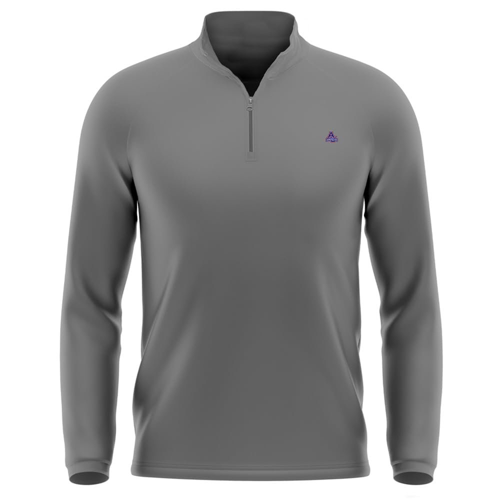Campus Lab American University Adult Men's Active Sport 1/4 Zip Pullover Left Chest Logo, Charcoal, XX-Large