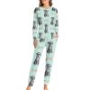 Schnauzer Dog and Bone Women's Pajama Set Long Sleeve Sleepwear Suit Pjs Lounge Set with Pocket 3XL view 1