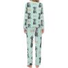 Schnauzer Dog and Bone Women's Pajama Set Long Sleeve Sleepwear Suit Pjs Lounge Set with Pocket 3XL view 2