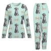 Schnauzer Dog and Bone Women's Pajama Set Long Sleeve Sleepwear Suit Pjs Lounge Set with Pocket 3XL view 3