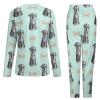 Schnauzer Dog and Bone Women's Pajama Set Long Sleeve Sleepwear Suit Pjs Lounge Set with Pocket 3XL view 4