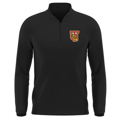 Campus Lab Tuskegee University Adult Men's Active Sport 1/4 Zip Pullover Left Chest Logo, Black, X-Large
