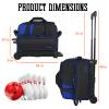 LARIPOP 2 Ball Wheeled Bowling Roller Bag with 40 Inch Telescopic Handle, Padded Ball Storage, Ventilated Shoe Pocket & Reinforced Base for Tournament & Travel view 2