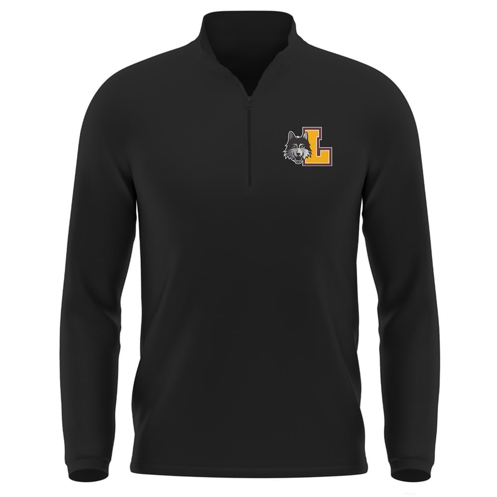 Campus Lab Loyola University Chicago Adult Men's Active Sport 1/4 Zip Pullover Left Chest Logo, Black, Large