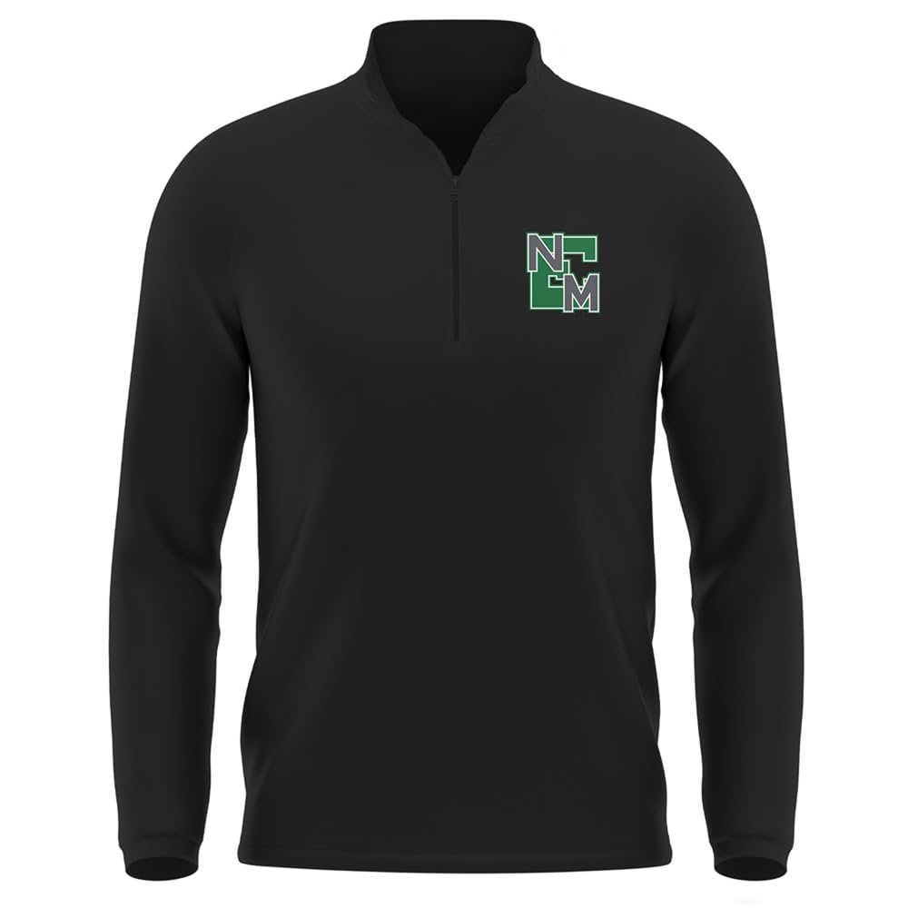 Campus Lab Eastern New Mexico University Adult Men's Active Sport 1/4 Zip Pullover Left Chest Logo, Black, Large