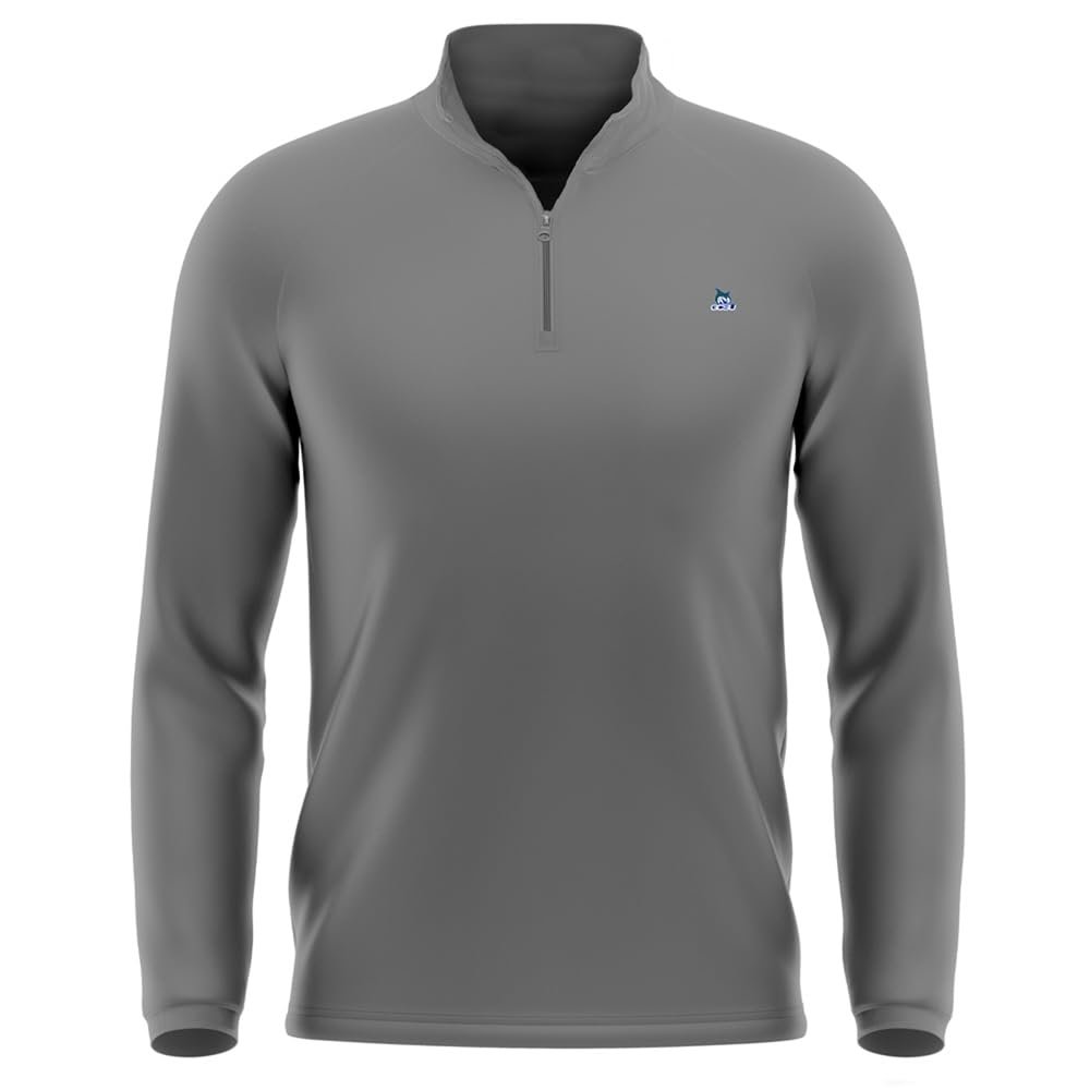 Campus Lab Georgia College Adult Men's Active Sport 1/4 Zip Pullover Left Chest Logo, Charcoal, XX-Large