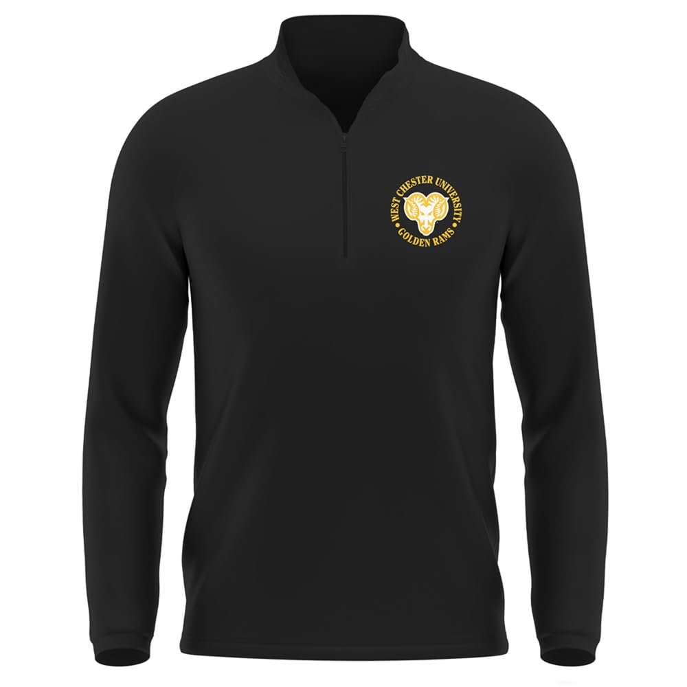 Campus Lab West Chester University (Passhe) Adult Men's Active Sport 1/4 Zip Pullover Left Chest Logo, Black, X-Large