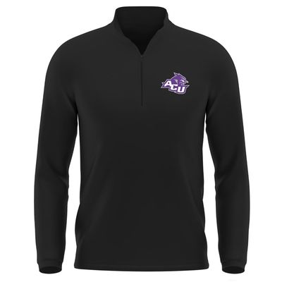 Campus Lab Abilene Christian University Adult Men's Active Sport 1/4 Zip Pullover Left Chest Logo, Black, X-Large
