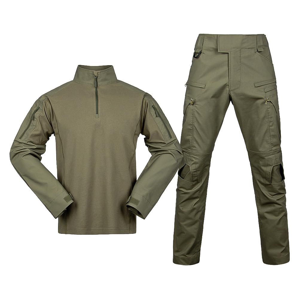 SINAIRSOFT Men G4 Combat Uniform,Tactical Military BDU Pants Shirt with Elbow Pads,Airsoft Paintball Outdoors Clothing RG