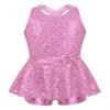 Winnrchan Kids Girls Sequins Ballet Jazz Latin Dance Costume Criss Cross Back Contemporary Dance Leotard Unitard Pink 16 Years view 1