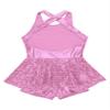Winnrchan Kids Girls Sequins Ballet Jazz Latin Dance Costume Criss Cross Back Contemporary Dance Leotard Unitard Pink 16 Years view 4