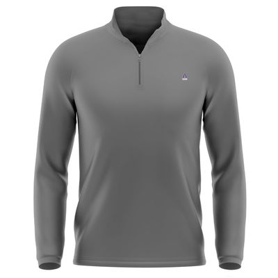 Campus Lab Albion College Adult Men's Active Sport 1/4 Zip Pullover Left Chest Logo, Charcoal, Medium