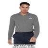 Campus Lab Albion College Adult Men's Active Sport 1/4 Zip Pullover Left Chest Logo, Charcoal, Medium view 3