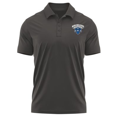 Campus Lab The University of New Orleans Adult Men's Polo Left Chest Logo, Charcoal, XX-Large