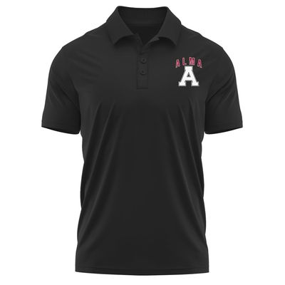 Campus Lab Alma College Adult Men's Polo Left Chest Logo, Black, Large