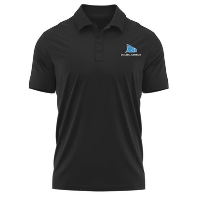 Campus Lab College of Coastal Georgia Adult Men's Polo Left Chest Logo, Black, Small