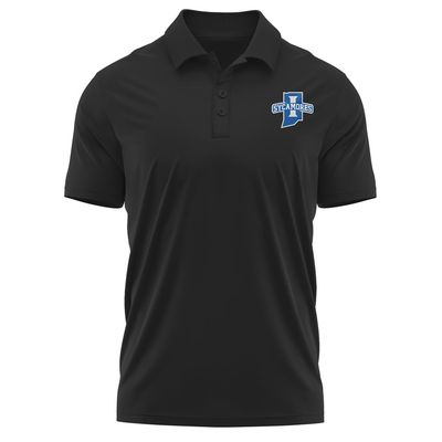 Campus Lab Indiana State University Adult Men's Polo Left Chest Logo, Black, Large