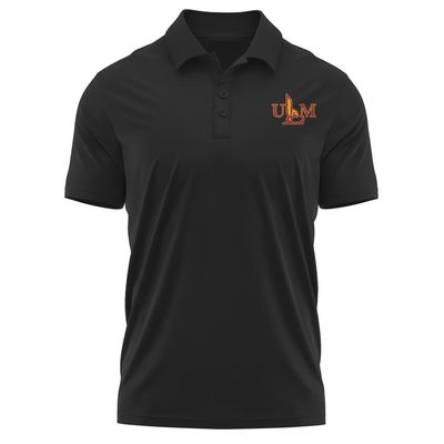 Campus Lab University of Louisiana Monroe Adult Men's Polo Left Chest Logo, Black, Small