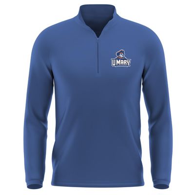 Campus Lab University of Mary Adult Men's Active Sport 1/4 Zip Pullover Left Chest Logo, Royal, Large