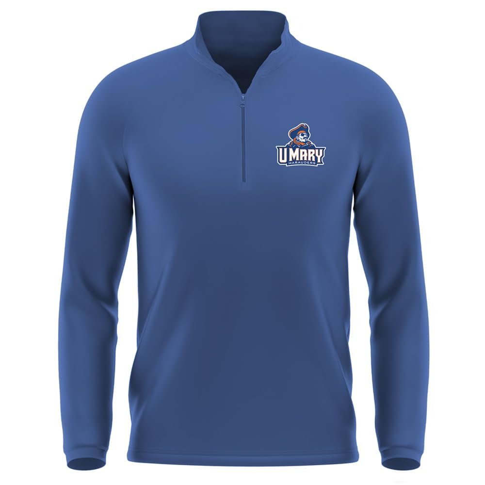Campus Lab University of Mary Adult Men's Active Sport 1/4 Zip Pullover Left Chest Logo, Royal, Large