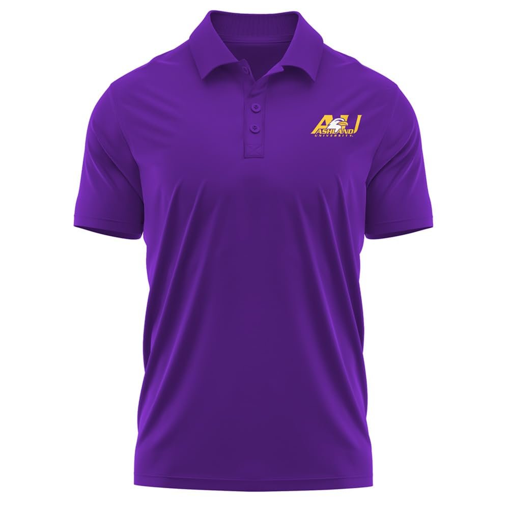 Campus Lab Ashland University Adult Men's Polo Left Chest Logo, Purple, Small