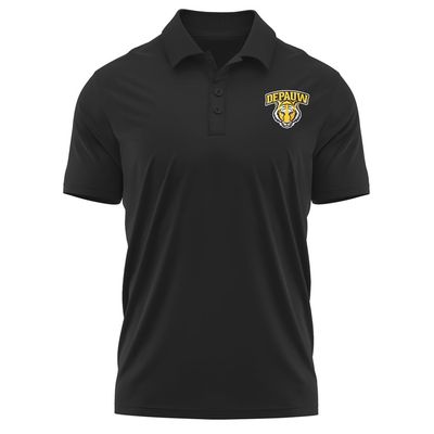 Campus Lab DePauw University Adult Men's Polo Left Chest Logo, Black, Small