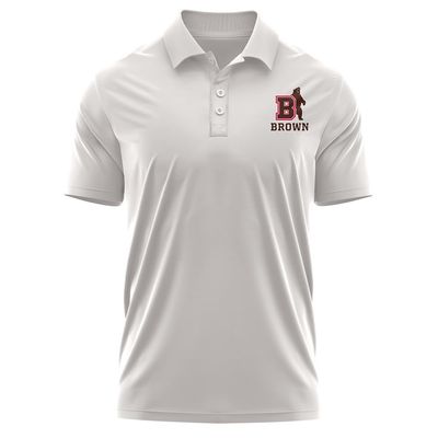 Campus Lab Brown University Adult Men's Polo Left Chest Logo, Athletic Heather, XX-Large