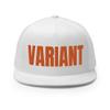 RIVEMUG Variant Flat Bill Trucker Hat High Crown Adjustable Loki TVA Cap White view 2