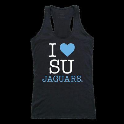 I Love Southern University Jaguars Womens Tank Top Tee T-Shirt - Black, Small