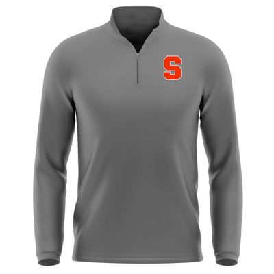 Campus Lab Syracuse University Adult Men's Active Sport 1/4 Zip Pullover Left Chest Logo, Charcoal, XX-Large